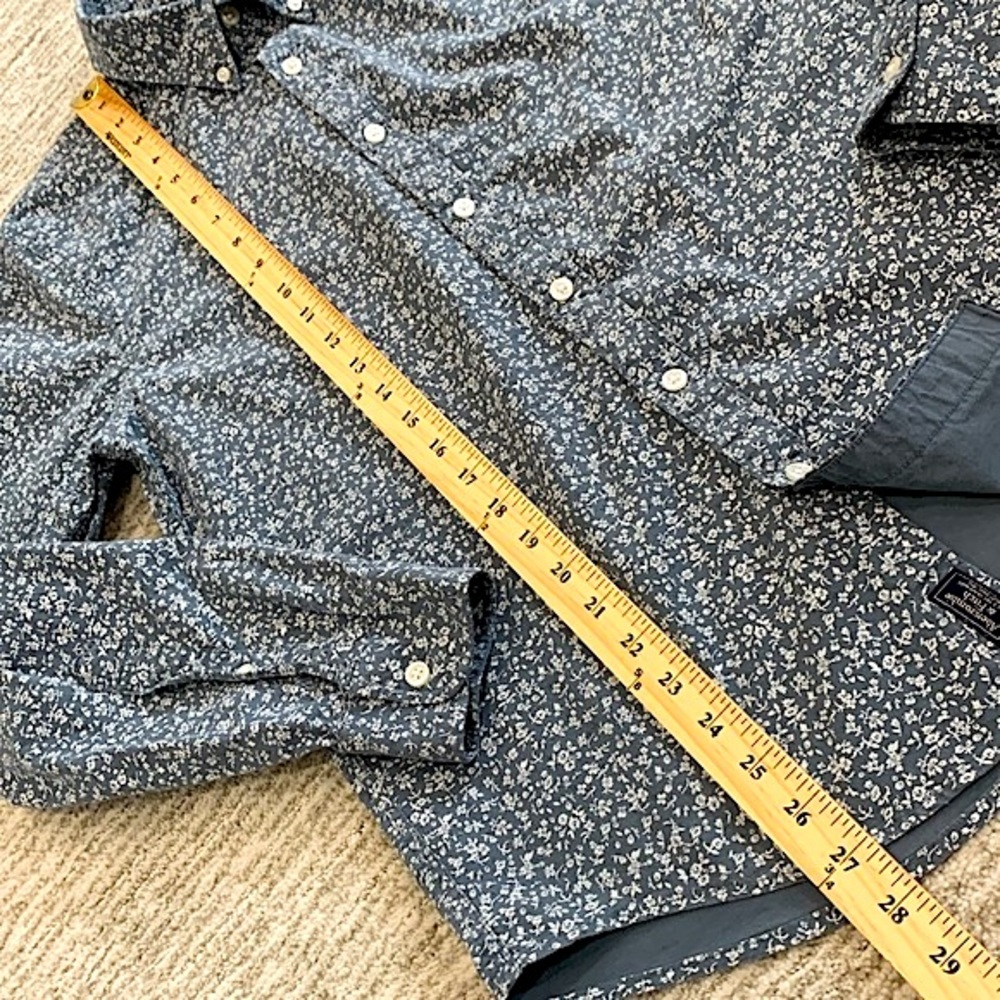Abercrombie & Fitch Mens Floral Print Long Sleeve Button Shirt Size M Stretch - Picture 6 of 10